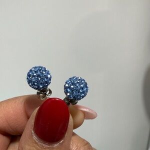 Blue Crystal Stud Earrings